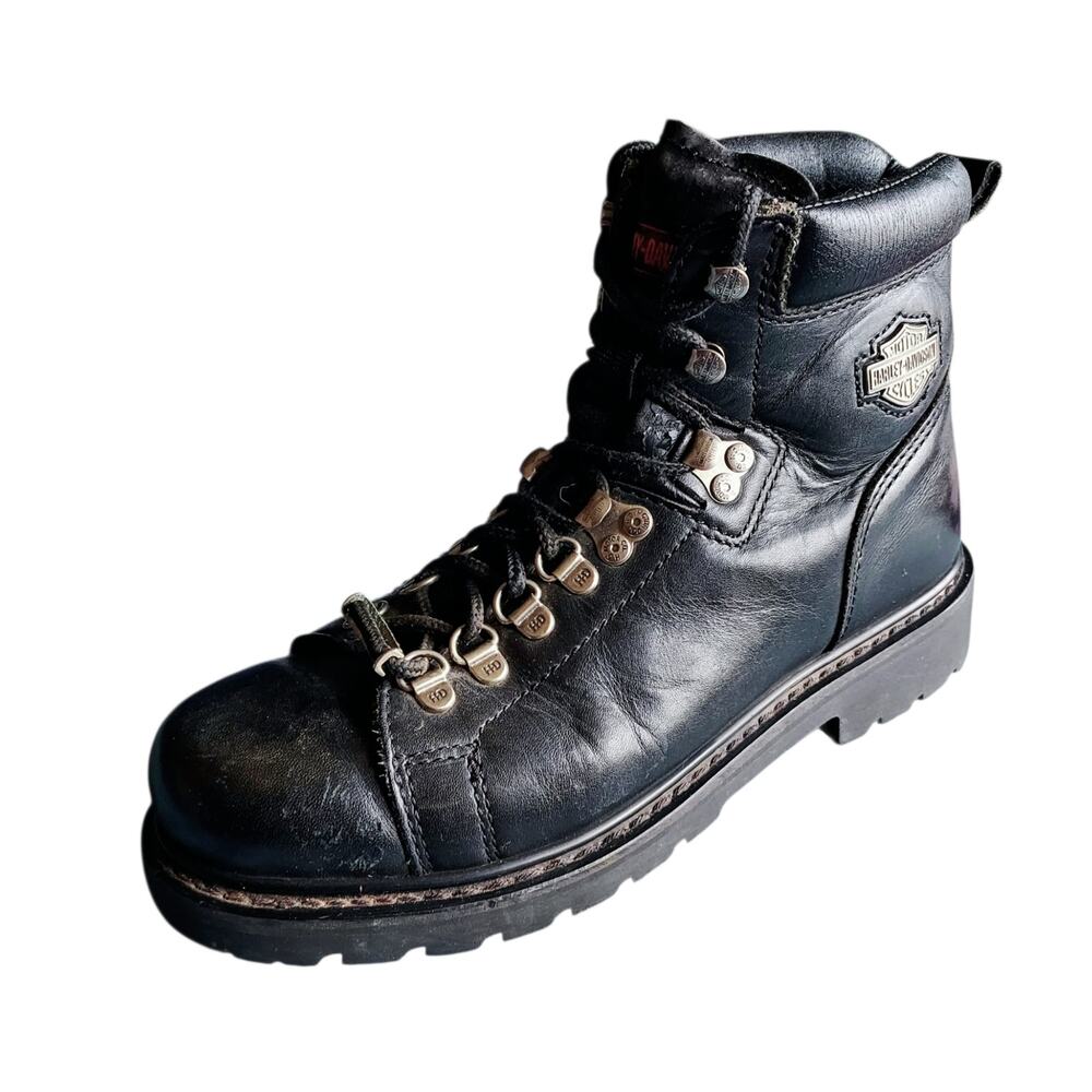 Harley-Davidson Dipstick Motorcycle Moto Biker Boot Black Steel Toe Women's Sz 9 - Picture 9 of 9